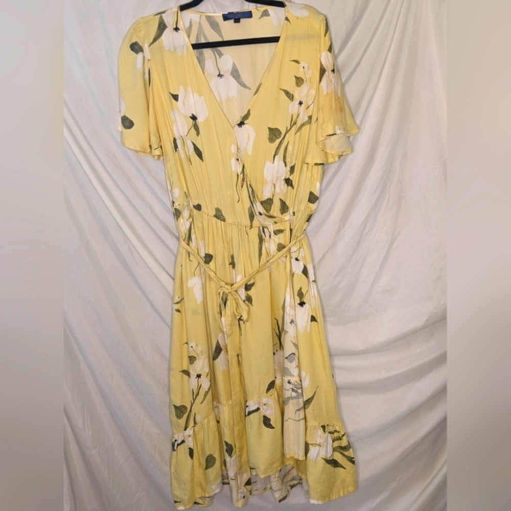 Rachel Rachel Roy Yellow Floral Midi Dress, 1X
